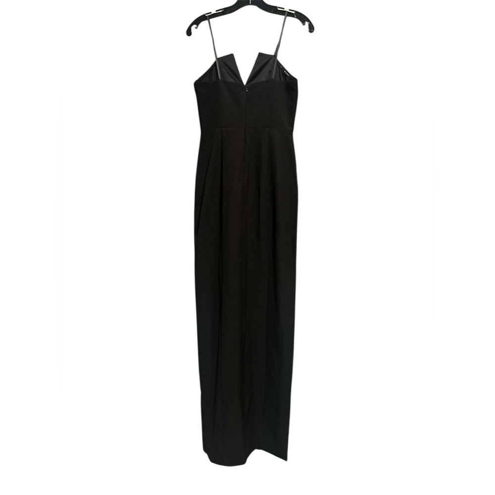Liv Foster Stretch Crepe Strapless Long Tuxedo Column Gown Black Dress  Size 2 - Picture 4 of 5